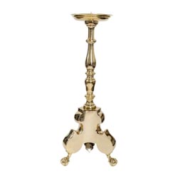 Candelero de pie en latn dorado Altura 100 c...