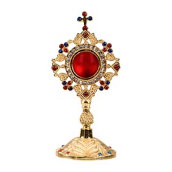 Relicario de mesa con piedras multicolor