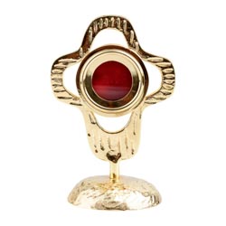Relicario de mesa moderno con forma de cruz e...