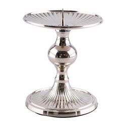 Candelero bajo niquelado Altura 15 cm Dimetr...