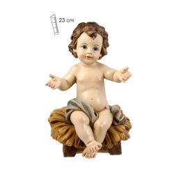 Nio jesus sentado en cuna 23 cm