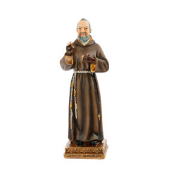 Imagen de San Po de Pietrelcina en resina de p...