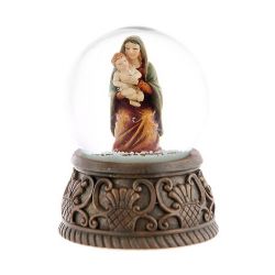 Virgen con nio bola agua 6 cm