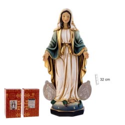 Imagen de la Virgen Milagrosa mide 32 cm de a...