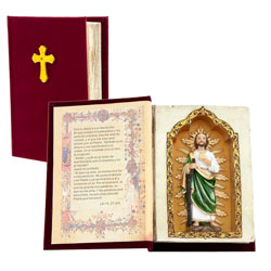 San Judas Tadeo en libro de resina de polist...