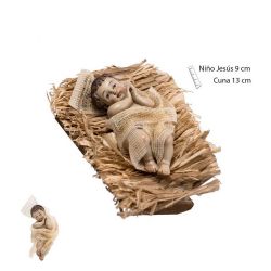 Nio jesus en cuna 9 cm