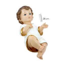 Nio jesus vestido crema-oro 28 cm