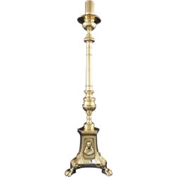 Candelero de altar en metal dorado con base d...