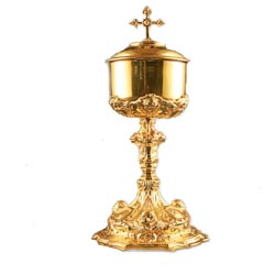 Copn con ngeles en metal dorado