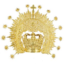 Corona grande dorada 60 cm dimetro.