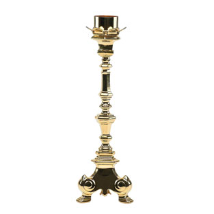 Candelero barroco en metal dorado de 30 cm