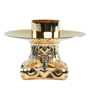 Candelero bajo de 4 pies en metal dorado con ...