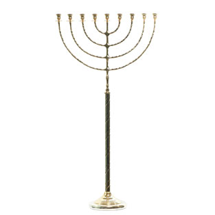 Candelabro de Januc de pie con 9 luces en me...