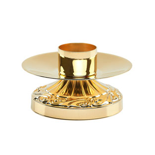 Candelero estilo imperio en metal dorado, Dia...