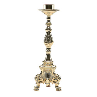 Candelero estilo rococ en latn dorado de 30...