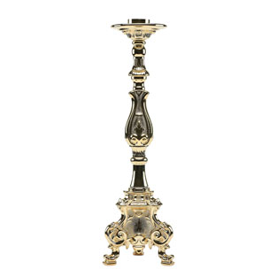 Candelero estilo rococ en latn dorado de 50...