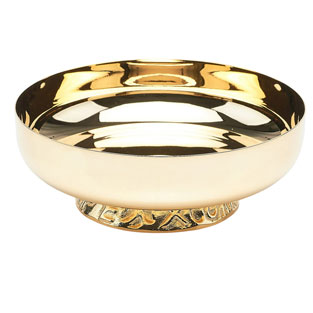 Copn-patena offertoriale en metal dorado con...