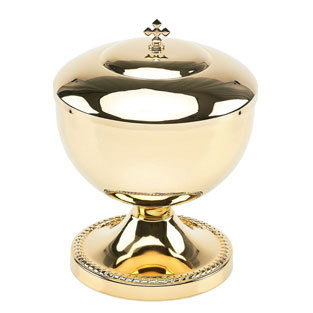 Copn bajo en latn dorado con base decorada
