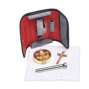 Estuche sacerdotal de ante completo con cruz ...