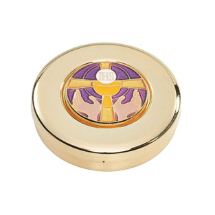 Portaviticos dorado con placa esmaltada , C...