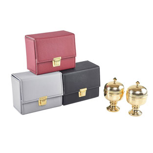 Estuche con 2 jarritas bajas doradas