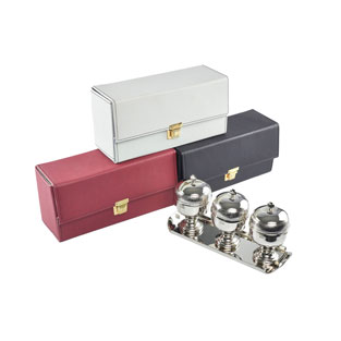 Estuche con 3 jarritas bajas y bandeja