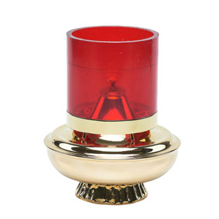 Vela aceite dorada cristal Rojo dimetro. 12