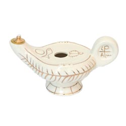 Vela aceite porcelana decorada - color blanco
