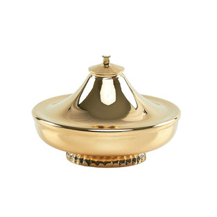 Vela aceite dorada dimetro. 10 X 8,5 cm