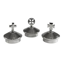 Par de tapones plateados con cruz clsica - L...