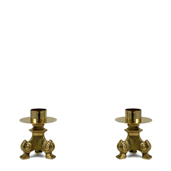 Candelero en latn pulido de 15,5 cm de altur...