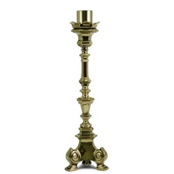 Candelero en latn pulido de 38 cm de altura