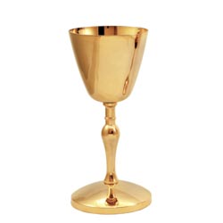 Cliz dorado con fuste estilizado