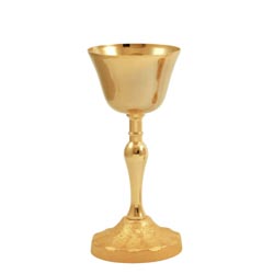 Cliz dorado con base martillada