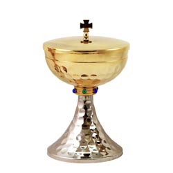 Copn en latn dorado de 24K con base platead...