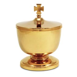 Copn pequeo en latn dorado de 24K