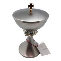 Cop�n de lat�n plateado mate con copa dorada ...