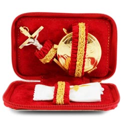 Estuche sacerdotal porttil en terciopelo roj...