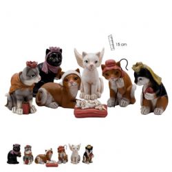 Misterio gatos 15 cm 6 piezas