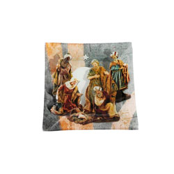 Plato 10x10 cm misterio con tela