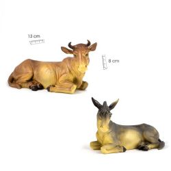 Set de buey y mula - Animales de 13 cm