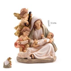 Virgen con nio y ngeles 13cm