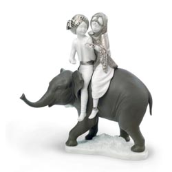 Nios hindes sobre elefante (re-deco)