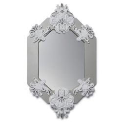 Espejo octogonal (blanco / plata)