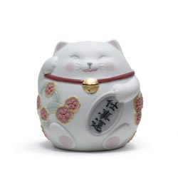 Maneki neko i (blanco)