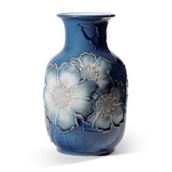Jarrn alto amapolas (azul)