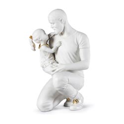En los brazos de papa (blanco-oro)