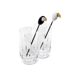 Set 2vasos cristal altos+2agitad tucn