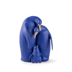 Familia de pinginos (azul-dorado)