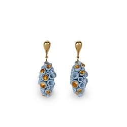 Pendientes largos coral reef (azul-oro)